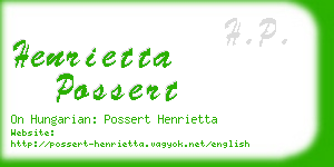 henrietta possert business card